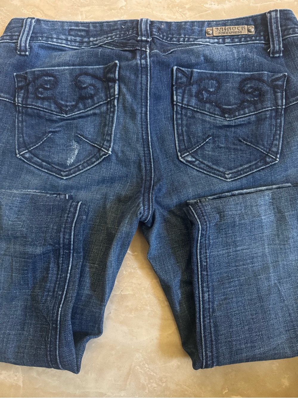 ReRock for Express Dark Indigo Skinny Jeans with Embroidered Back Pockets